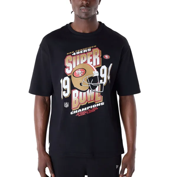 Camiseta San Francisco 49ers New Era Helmet Graphic Oversized negra