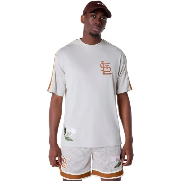 Camiseta St. Louis Cardinals Floral New Era MLB Oversized Beige