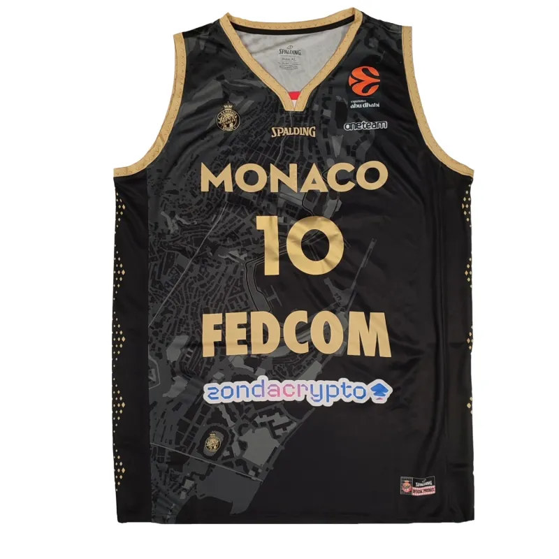 Camiseta Daniel Theis Monaco Euroliga negra frontal