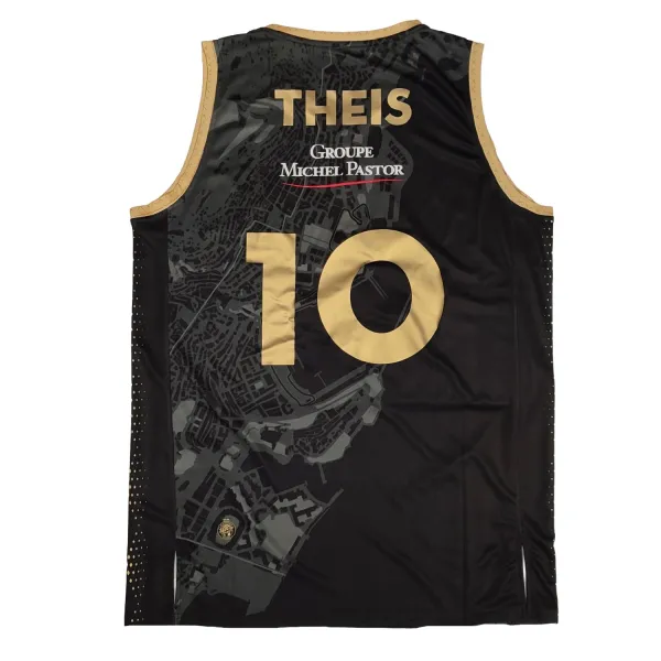 Camiseta Daniel Theis Monaco Euroliga negra trasera