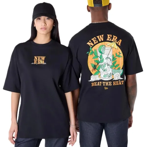 Camiseta New Era Drink Graphic Oversized negra