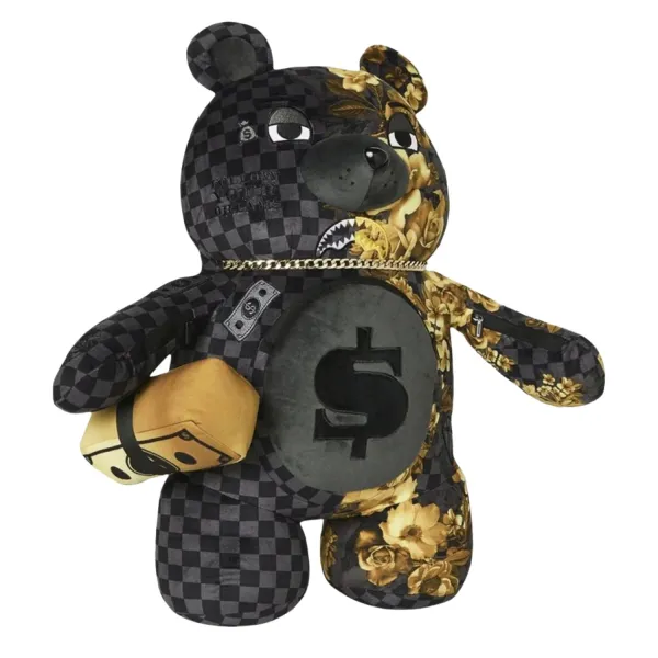 Mochila Oso Sprayground Gold Floral - lateral