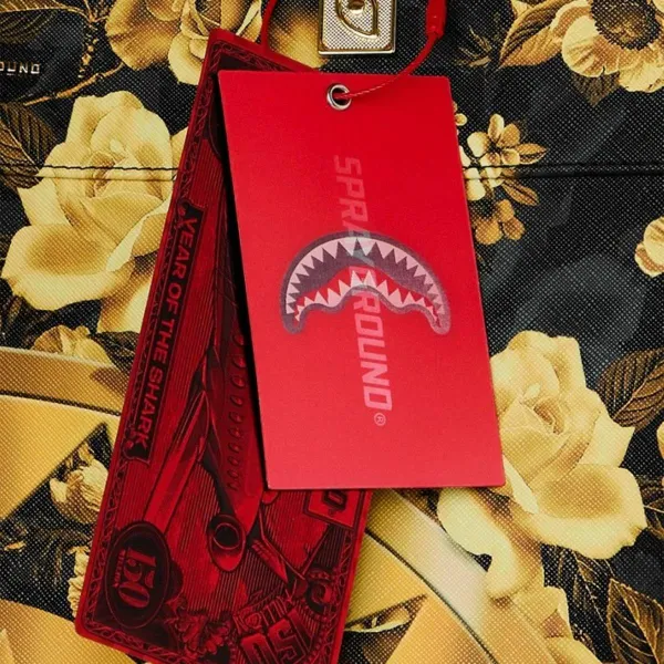 Bolso Sprayground Gold Floral - etiqueta