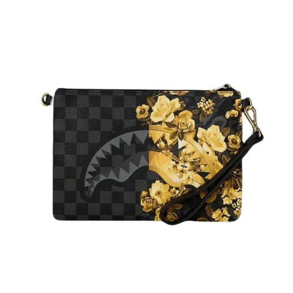 Bolso de mano Sprayground Gold Floral Remix Crossover Clutch