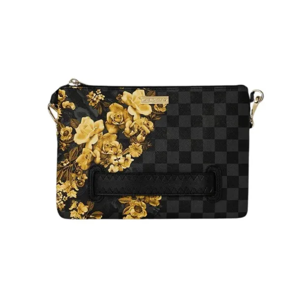 Bolso de mano Sprayground Gold Floral Remix Crossover Clutch