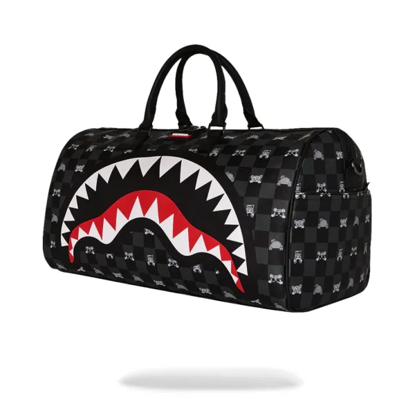 Bolsa de Viaje Sprayground Gray Peeking Character Check Duffle
