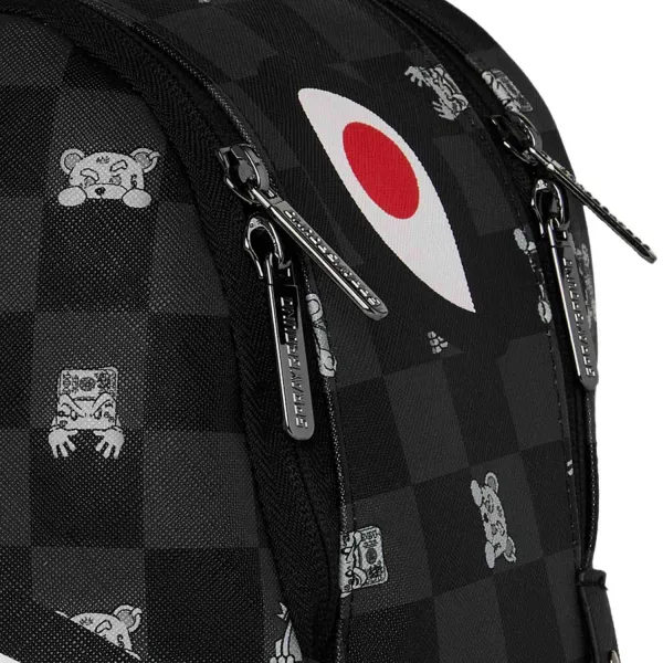Mochila Sprayground Gray Peeking Character Check Savage
