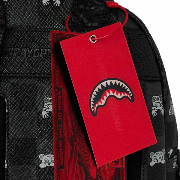 Mochila Sprayground Gray Peeking Character Check Savage