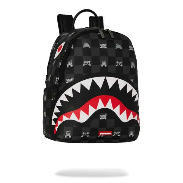 Mochila Sprayground Gray Peeking Character Check Savage