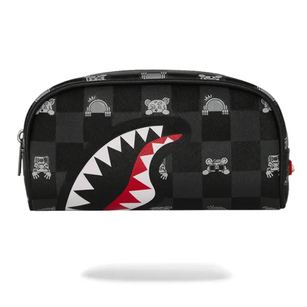 Neceser Sprayground Gray Peeking Character Check Pouch