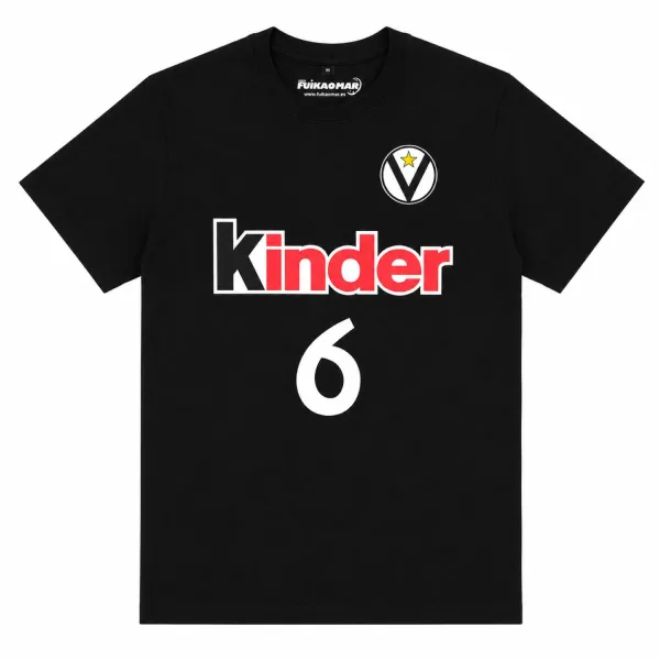 Camiseta manga corta Ginobili Virtus Kinder negra
