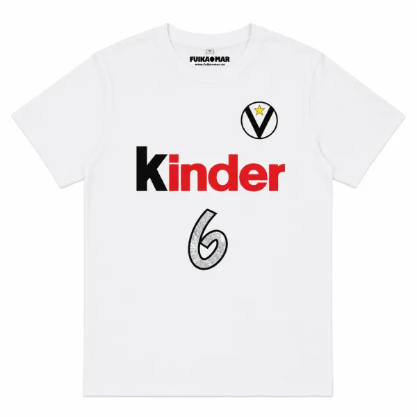 Camiseta manga corta Ginobili Virtus Kinder Blanca