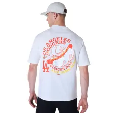 Camiseta MLB Dodgers Food Graphic Oversized blanca New Era