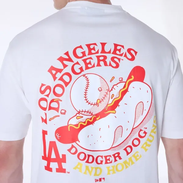 Camiseta MLB Dodgers Food Graphic Oversized blanca New Era