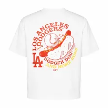 Camiseta MLB Dodgers Food Graphic Oversized blanca New Era