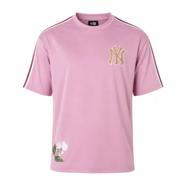 Camiseta New York Yankees Floral New Era MLB Oversized Rosa