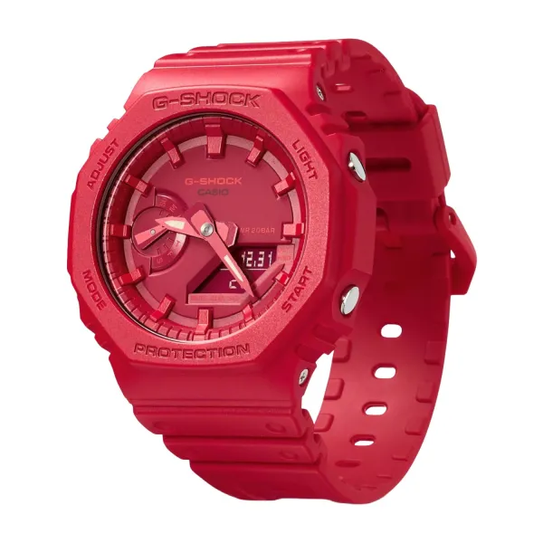 G-Shock GA 2100 4AER rojo - perfil