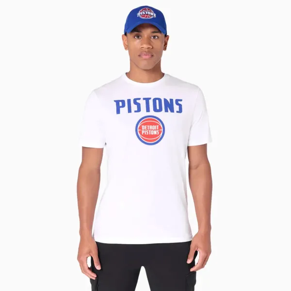 Camiseta Detroit Pistons Team Logo New Era blanca