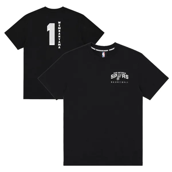 Camiseta Victor Wembanyama Spurs Outerstuff negra - principal