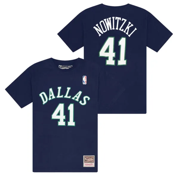 Camiseta Dirk Nowitzki Mitchell & Ness N&N Dallas Mavericks azul