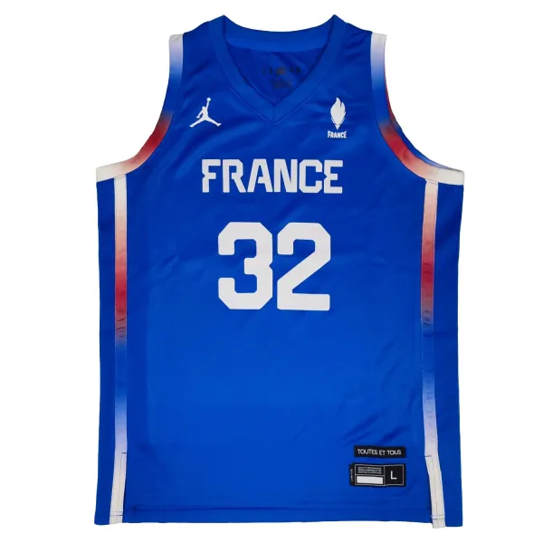 Camiseta Wembanyama Francia Jordan azul - frontal Camiseta Wembanyama Francia Jordan azul - frontal