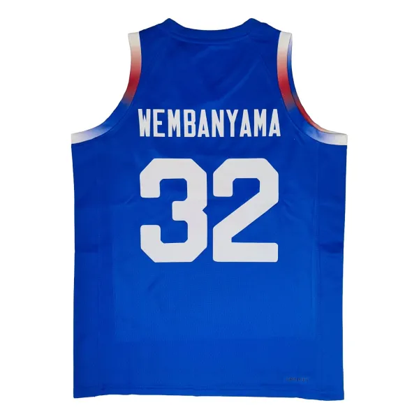 Camiseta Wembanyama Francia Jordan azul - trasera Camiseta Wembanyama Francia Jordan azul - trasera