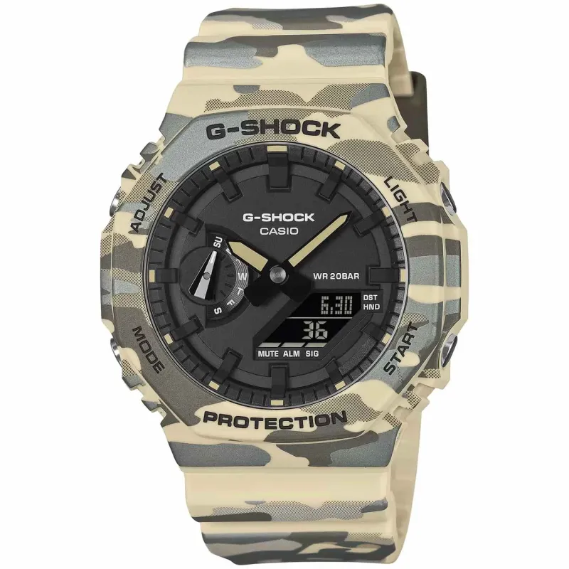 Casio G-Shock GA-2100CM-5AER Camo verde - frontal