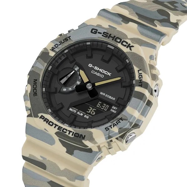 Casio G-Shock GA-2100CM-5AER Camo verde - lateral Casio G-Shock GA-2100CM-5AER Camo verde - lateral