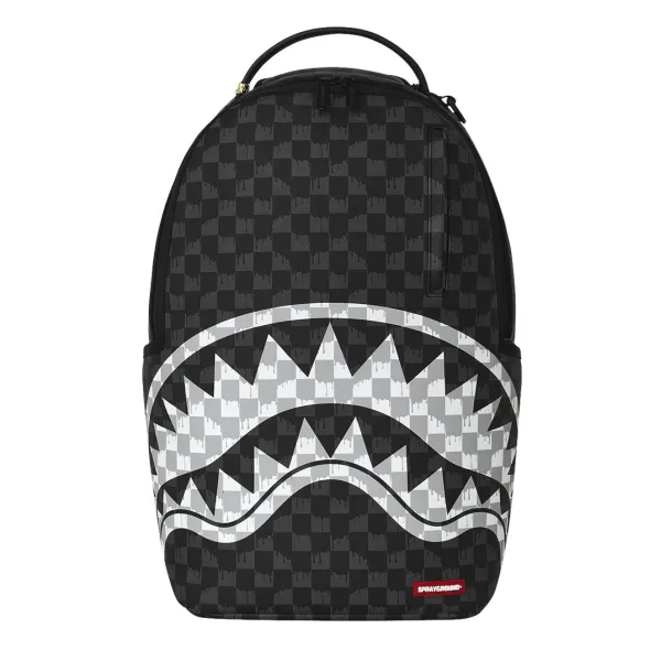 Mochila Sprayground Noir Fang negra y blanca - frontal