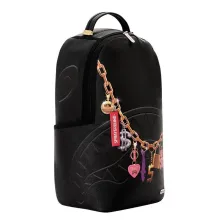 Sprayground Printed Hanging Stuff en negro de lado Sprayground Printed Hanging Stuff en negro de lado