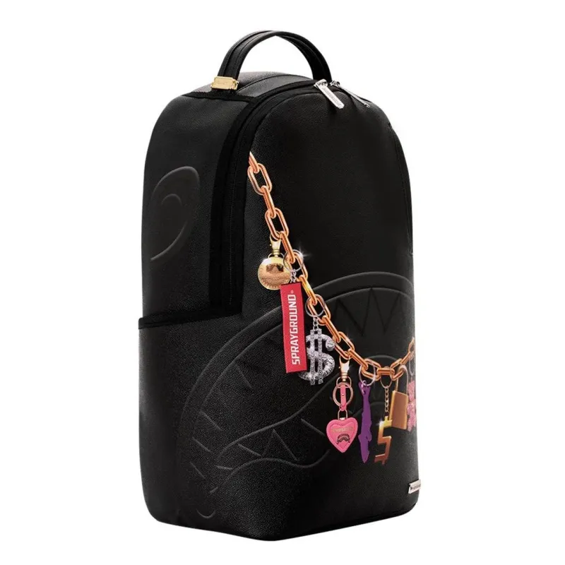 Sprayground Printed Hanging Stuff en negro de lado