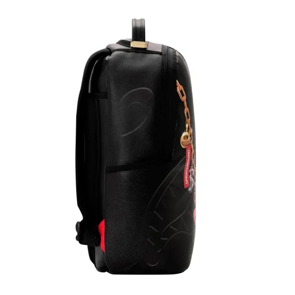 Sprayground Printed Hanging Stuff en negro lateral Sprayground Printed Hanging Stuff en negro lateral