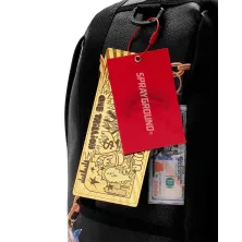 Sprayground Printed Hanging Stuff en negro etiquetas Sprayground Printed Hanging Stuff en negro etiquetas