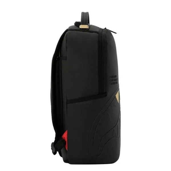 Mochila negra Sprayground Blacked Out - lado Mochila negra Sprayground Blacked Out - lado