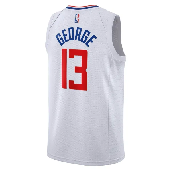 Camiseta Paul George Clippers Nike Swingman en blanca infantil - trasera Camiseta Paul George Clippers Nike Swingman en blanca infantil - trasera