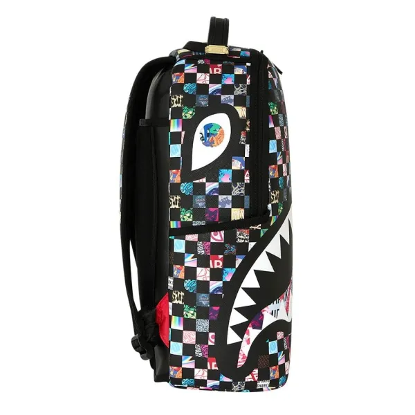 Mochila Sprayground Crazy Check - multicolor de lado