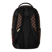 Mochila marrón Sprayground Embossed Check - trasera