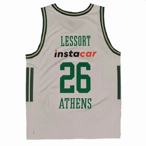Camiseta Lessort Panathinaikos Panathinaikos Adidas blanca - trasera Camiseta Lessort Panathinaikos Panathinaikos Adidas blanca - trasera