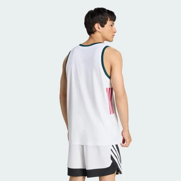 camiseta de baloncesto Real Madrid de Adidas blanca - trasera