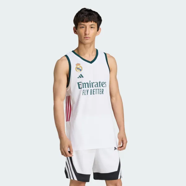camiseta de baloncesto Real Madrid de Adidas blanca - frontal