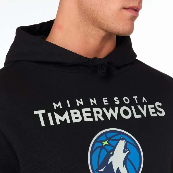 Sudadera Minnesota Timberwolves de New Era en negro - logo frontal