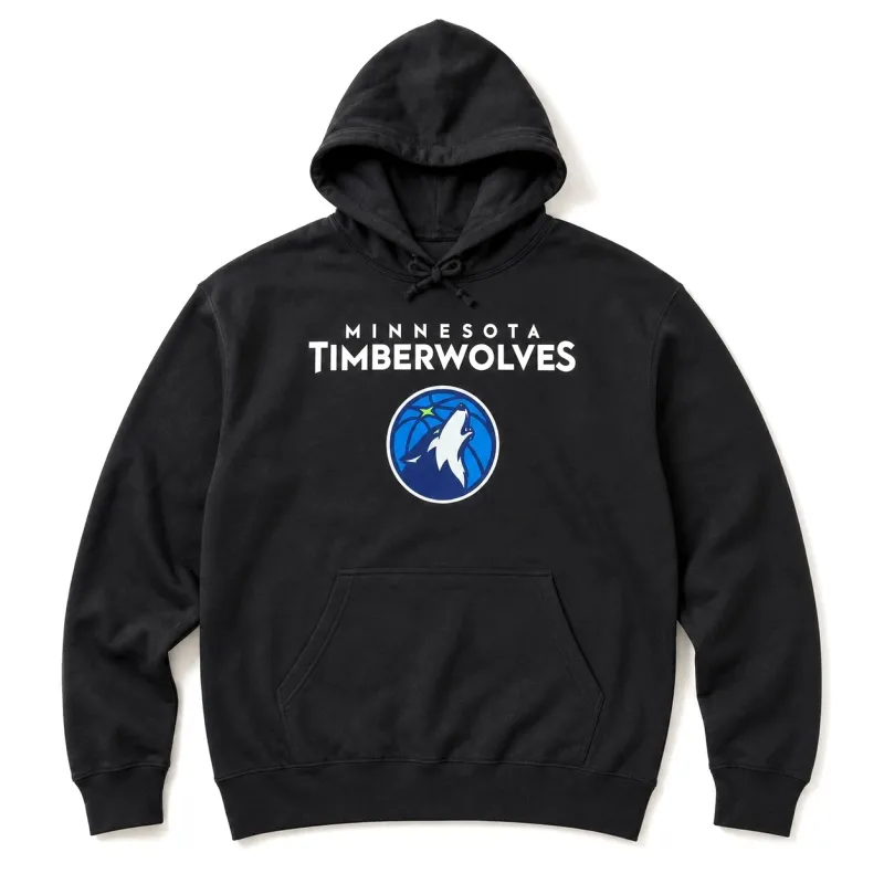 Sudadera Minnesota Timberwolves de New Era en negro - frontal