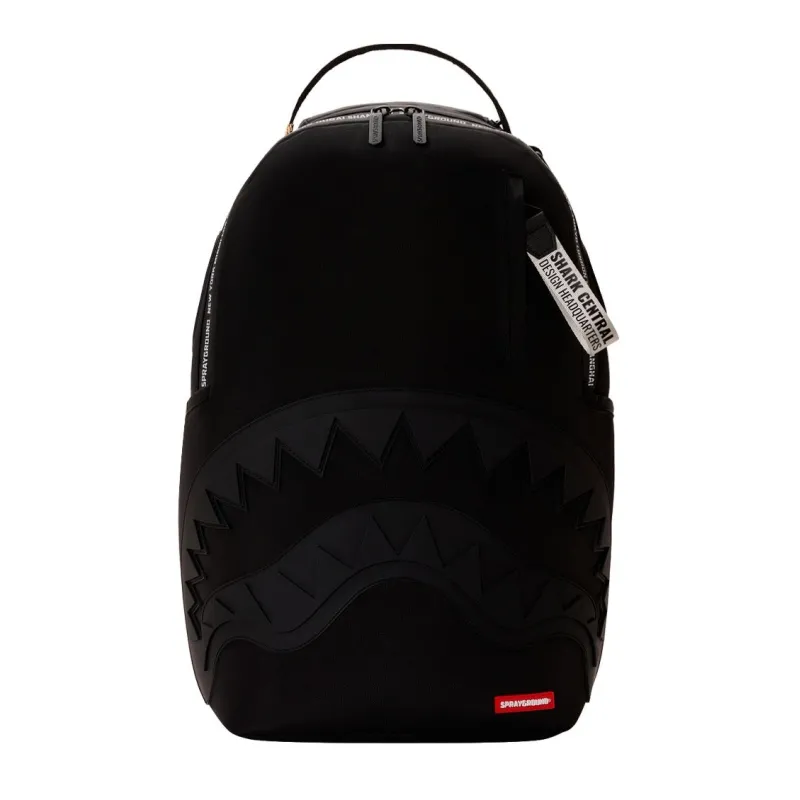Sprayground Shark Central Printed Zip - Mochila negra - frontal