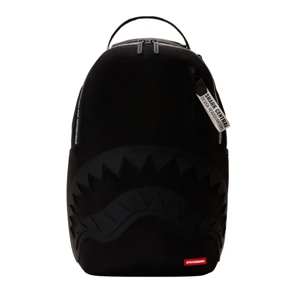 Sprayground Shark Central Printed Zip - Mochila negra - frontal Sprayground Shark Central Printed Zip - Mochila negra - frontal