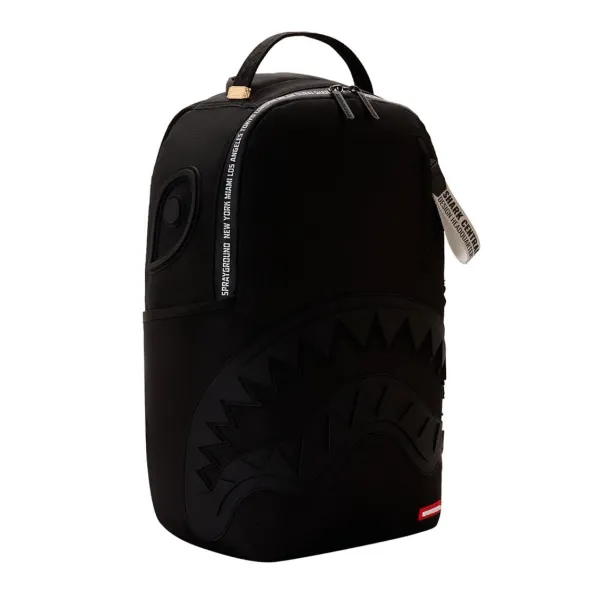 Sprayground Shark Central Printed Zip - Mochila negra - lateral Sprayground Shark Central Printed Zip - Mochila negra - lateral