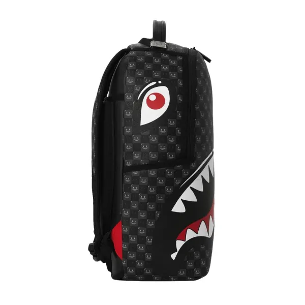 Mochila Sprayground en negro - Shark in Paris Bubbly Black - lado Mochila Sprayground en negro - Shark in Paris Bubbly Black - lado