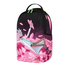 Mochila Sprayground Rick and Morty en negro y rosa - lateral Mochila Sprayground Rick and Morty en negro y rosa - lateral