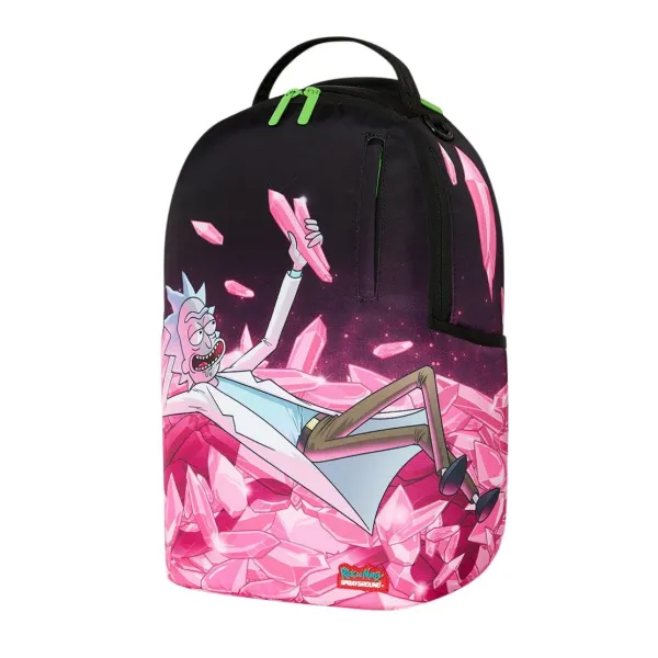 Mochila Sprayground Rick and Morty en negro y rosa - lateral Mochila Sprayground Rick and Morty en negro y rosa - lateral