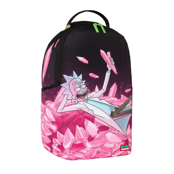 Mochila Sprayground Rick and Morty en negro y rosa - lateral Mochila Sprayground Rick and Morty en negro y rosa - lateral
