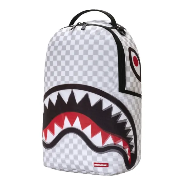 Mochila Sprayground blanca Shark in Paris 3d - lateral Mochila Sprayground blanca Shark in Paris 3d - lateral